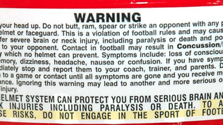 Helmet Warning Label Tells Users Not To Play Football